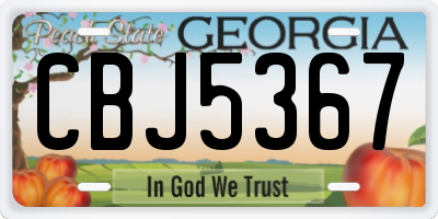 GA license plate CBJ5367