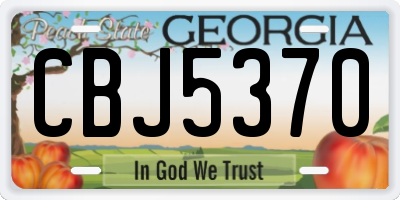 GA license plate CBJ5370