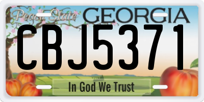 GA license plate CBJ5371