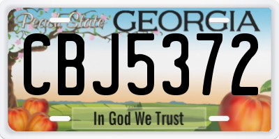 GA license plate CBJ5372