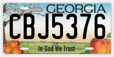 GA license plate CBJ5376