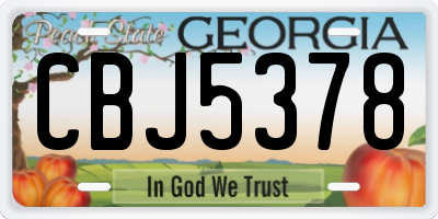 GA license plate CBJ5378
