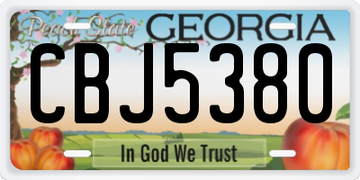 GA license plate CBJ5380