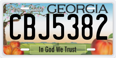 GA license plate CBJ5382