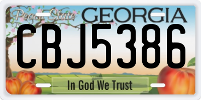 GA license plate CBJ5386
