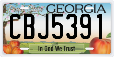 GA license plate CBJ5391