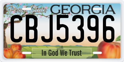 GA license plate CBJ5396