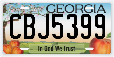 GA license plate CBJ5399