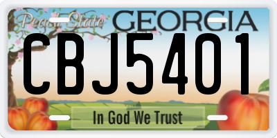 GA license plate CBJ5401