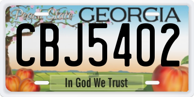 GA license plate CBJ5402