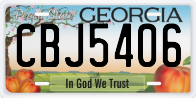 GA license plate CBJ5406