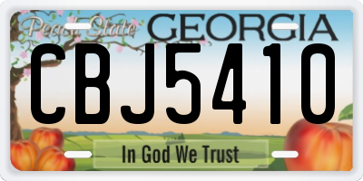 GA license plate CBJ5410