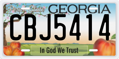 GA license plate CBJ5414