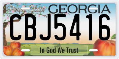 GA license plate CBJ5416