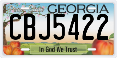 GA license plate CBJ5422