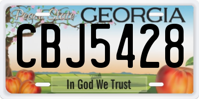 GA license plate CBJ5428