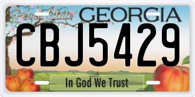 GA license plate CBJ5429