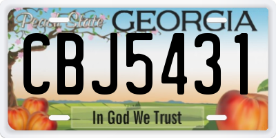GA license plate CBJ5431