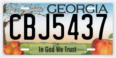 GA license plate CBJ5437