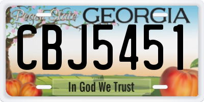 GA license plate CBJ5451