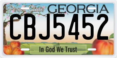 GA license plate CBJ5452