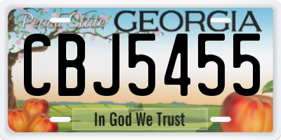 GA license plate CBJ5455
