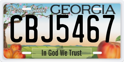 GA license plate CBJ5467