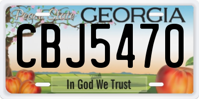 GA license plate CBJ5470