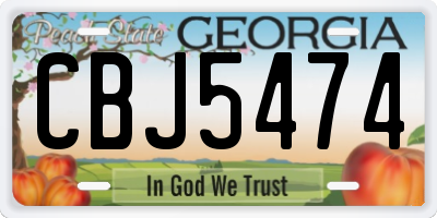 GA license plate CBJ5474