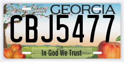 GA license plate CBJ5477