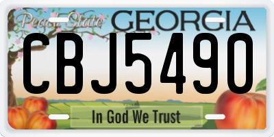 GA license plate CBJ5490