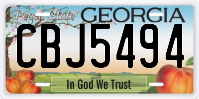 GA license plate CBJ5494