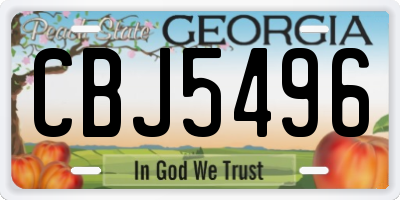 GA license plate CBJ5496
