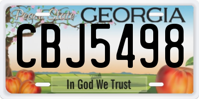 GA license plate CBJ5498