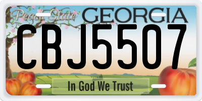 GA license plate CBJ5507