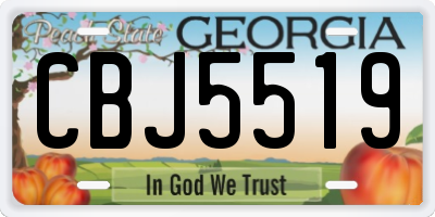 GA license plate CBJ5519