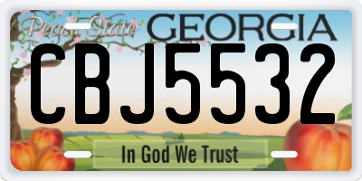 GA license plate CBJ5532