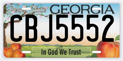 GA license plate CBJ5552