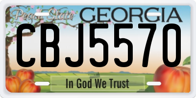 GA license plate CBJ5570