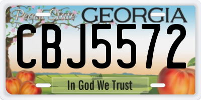 GA license plate CBJ5572