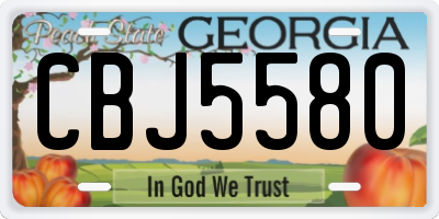 GA license plate CBJ5580