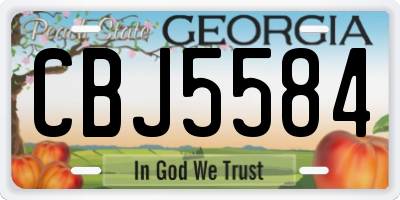 GA license plate CBJ5584