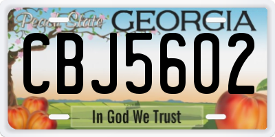 GA license plate CBJ5602