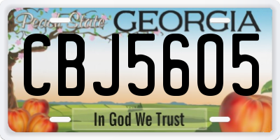 GA license plate CBJ5605
