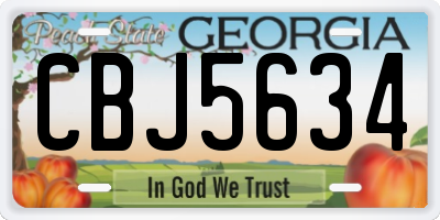 GA license plate CBJ5634