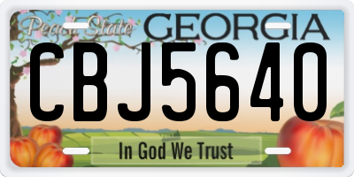 GA license plate CBJ5640