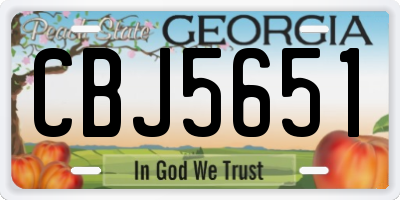 GA license plate CBJ5651