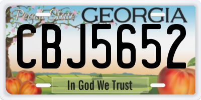 GA license plate CBJ5652