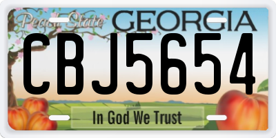 GA license plate CBJ5654