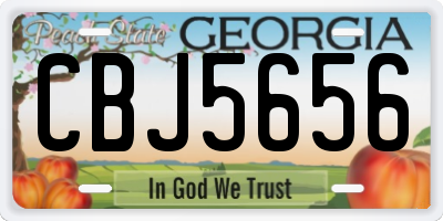 GA license plate CBJ5656